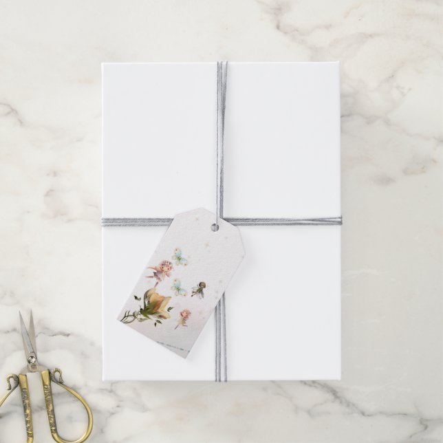 Älvor och fantastiska märkre presentetikett (Med Snöre)