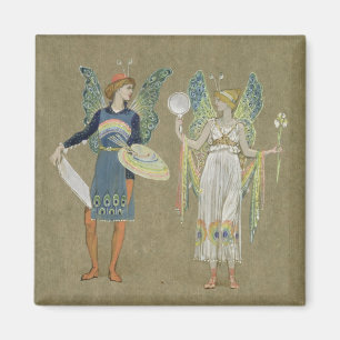 Älvor och femålare, från "snögubben" 1899 magnet