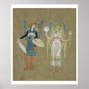 Älvor och femålare, från "snögubben" 1899 poster