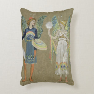 Älvor och femålare, från "snögubben" 1899 prydnadskudde