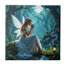 Älvor och kaffebytet kakelplatta