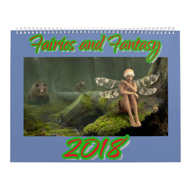 Älvor och kalender för fantasi 2018 (Omslag)