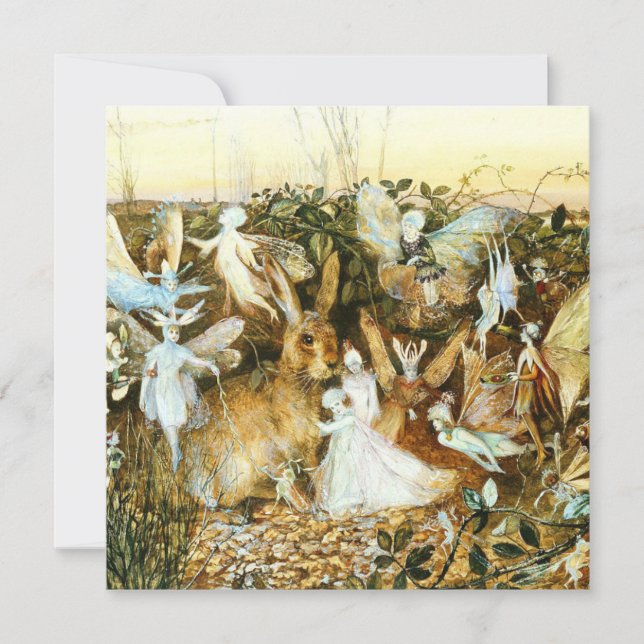 Älvor och kanin inbjudningar (Framsida)