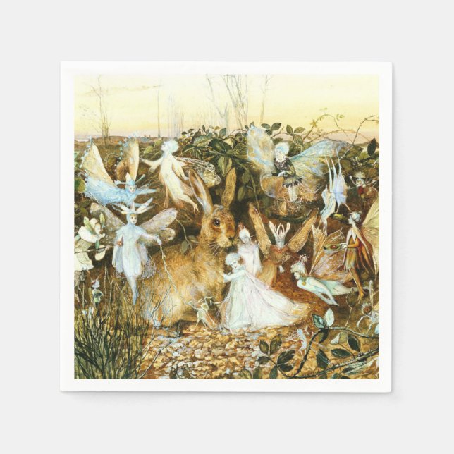 Älvor och kanin pappersservett (Framsidan)