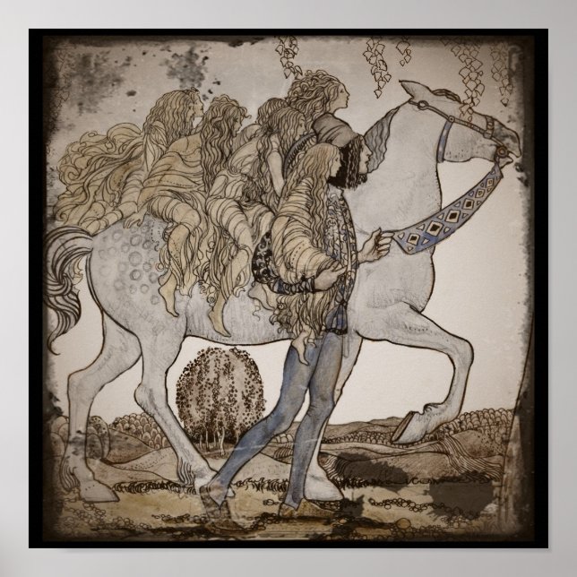 Älvor på White Horse Poster (Framsidan)