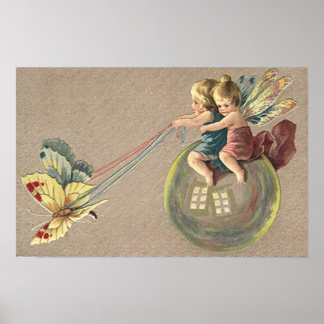 Älvor Riding a Bubble Poster (Framsidan)