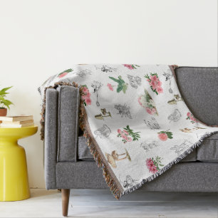 Älvor Rosa Blommigt & Mushroom Fairy Mönster Filt