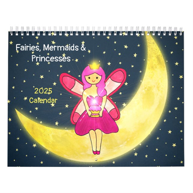 Älvor, Sjöjungfruar och prinesser 2025-kalender Kalender (Omslag)