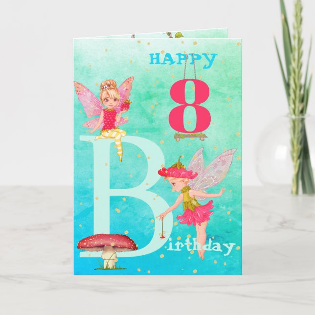 Älvor Smuskum - bocksblått Guld-kort Kort (Framsida)