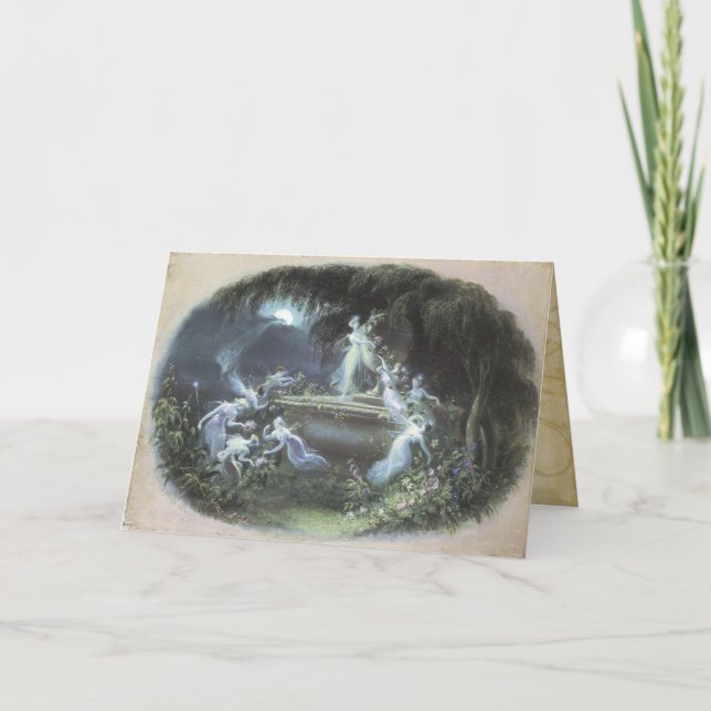 Älvor som dansar i Moonlight Kort (Framsida)