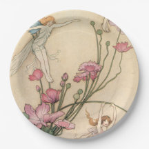 Älvor som hoppar på blommor