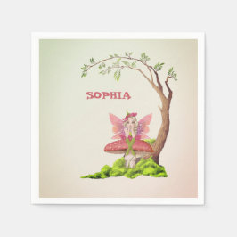 Älvor Tema Grönt av  av Rosa av dagtid Pappersservett