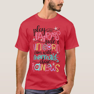 Älvor, Unicorns, Sjöjungfruar och Rainbows Roligt T Shirt