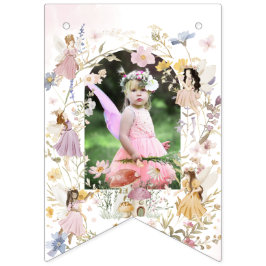 Älvor Wildblomme Meadow Birthday Garland Photo Vimplar