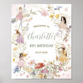 Älvor Wildblomsblommor - välkomstdag Poster