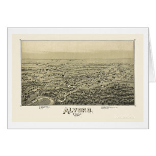 Alvord panorama- karta för TX - 1890 Hälsningskort