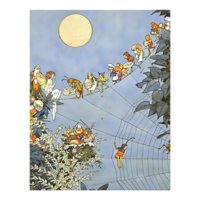 “Älvorna har födelsedag” av Heath Robinson Fototryck (Framsidan)