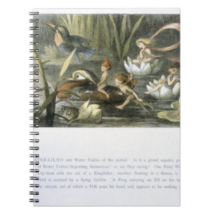 Älvorna vatten-Lilies och Vatten, illustration frå Anteckningsbok Med Spiral