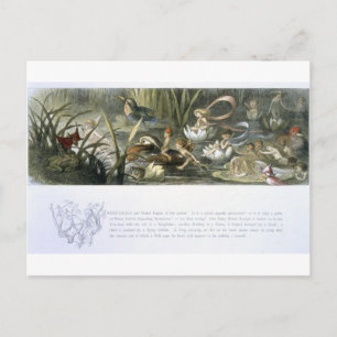 Älvorna vatten-Lilies och Vatten, illustration frå Vykort