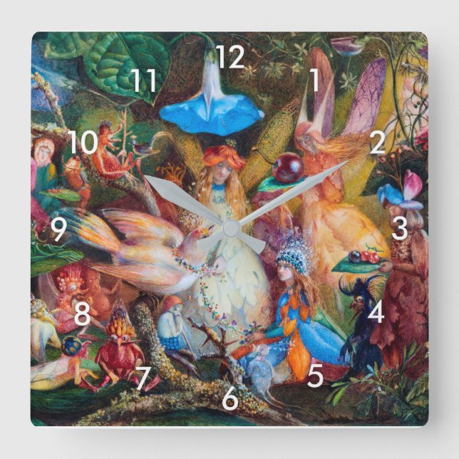 Älvornas favorit, John Anster Fitzgerald Fyrkantig Klocka (Framsida)