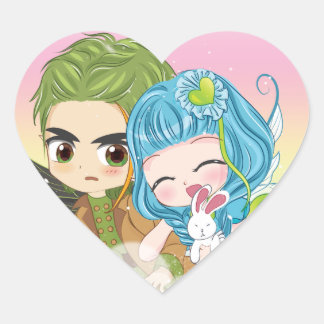 Älvors Family Sticker Kärlek - Loely x Abhor Hjärtformat Klistermärke