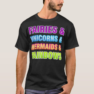 Älvors Unicorns Sjöjungfruars Rainbows Fairy Tale T Shirt