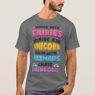 Älvors Unicorns Sjöjungfruars Raindbows Kärlek Fai T Shirt