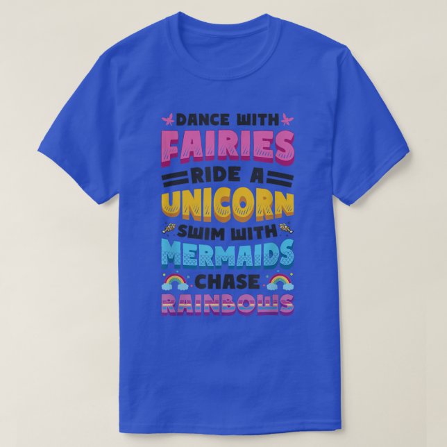 Älvors Unicorns Sjöjungfruars Raindbows Kärlek Fai T Shirt (Design framsida)