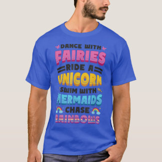 Älvors Unicorns Sjöjungfruars Raindbows Kärlek Fai T Shirt