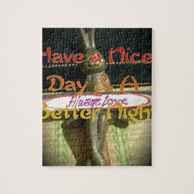 Alwaus Kärlek Hakuna Matata har en trevlig dag. Pussel (Vertikal)