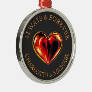 Always And Forever Love Heart Soulmate Name Julgransprydnad Metall