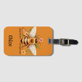 Always be your own Queen Bee. Personalized Bagagebricka