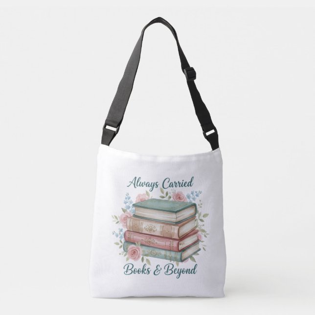"Always Carried: Books & Beyond" Tote Bag Axelväska (Framsida)