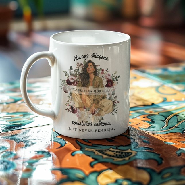 Always Chingona Latina | Egen namnutökning Kaffemugg (Skapare uppladdad)