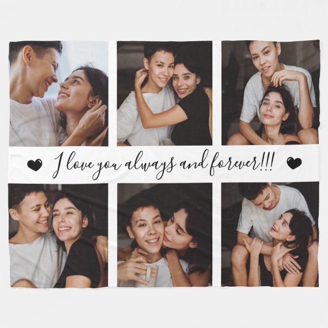 Always & Forever Modern 6 Photo Collage Fleecefilt (Framsidan (Horisontell))