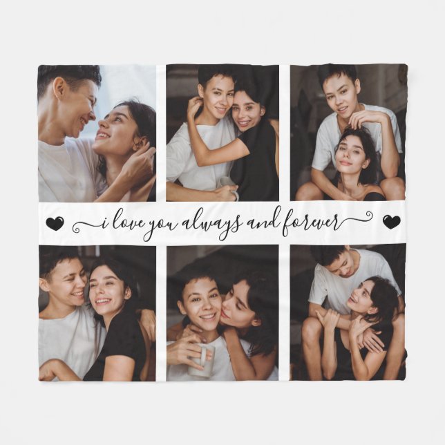 Always & Forever Modern 6 Photo Collage Fleecefilt (Framsidan (Horisontell))