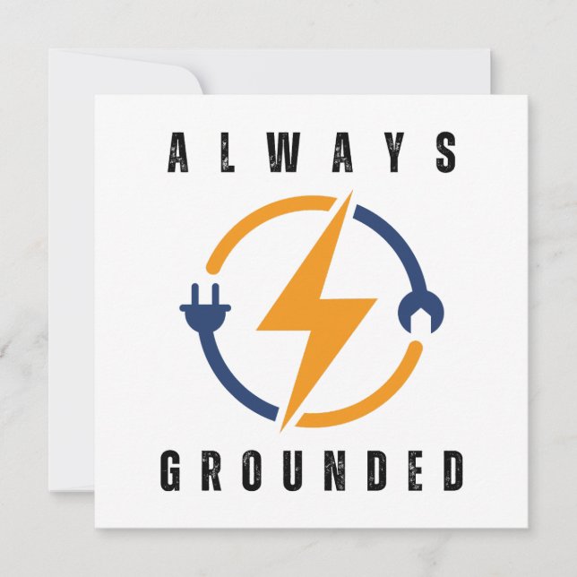 always grounded funny electrician julkort (Framsida)