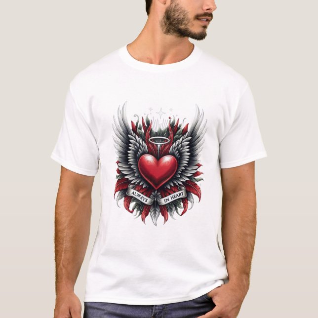 Always In Heart Typography T-Shirt (Framsida)