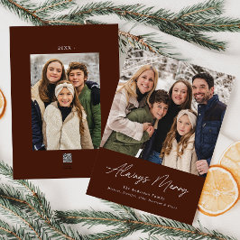 Always Merry Brown Minimalist 2 Foto Julkort