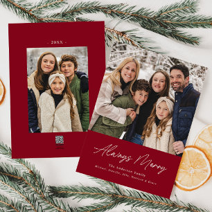 Always Merry Cranberry Minimalist 2 Foto Julkort