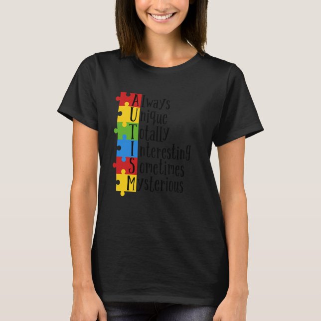 Always Unique Autism Awareness T Shirt (Framsida)