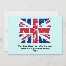 ALY YEAR Union Jack UK Christian GOTT NYTT ÅR Julkort