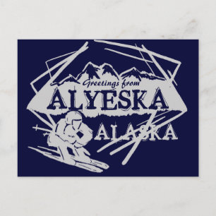 Alyeska Alaska hälsning marinskskidor Vykort