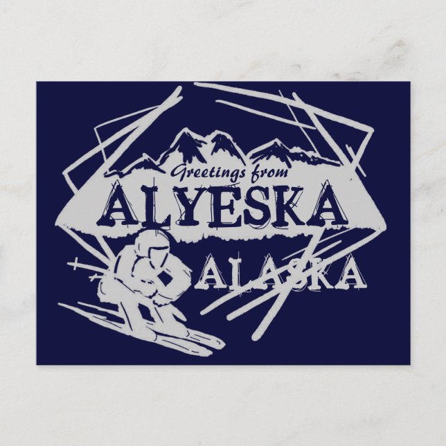 Alyeska Alaska hälsning marinskskidor Vykort (Framsida)