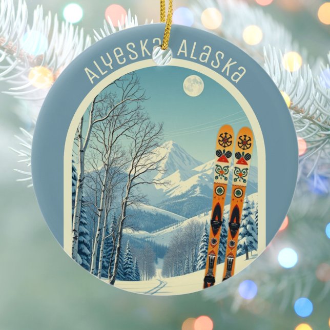 Alyeska Alaska ski area souvenir  Julgransprydnad Keramik (Skapare uppladdad)