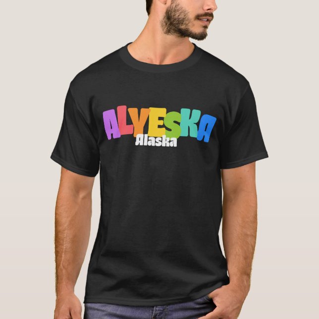 Alyeska, Alaska Ski Äventyr T-Shirt (Framsida)