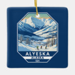 Alyeska Alaska Winter Travel Art Vintage Julgransprydnad Keramik<br><div class="desc">Alyeska Winter-konstens utformning visar vintern.</div>