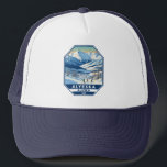 Alyeska Alaska Winter Travel Art Vintage Keps<br><div class="desc">Alyeska Winter-konstens utformning visar vintern.</div>