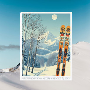 Alyeska Resort Alaska ski-vykort Vykort