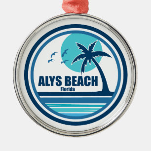 Alys Beach Fort Walton Handflatan Träd Birds Julgransprydnad Metall